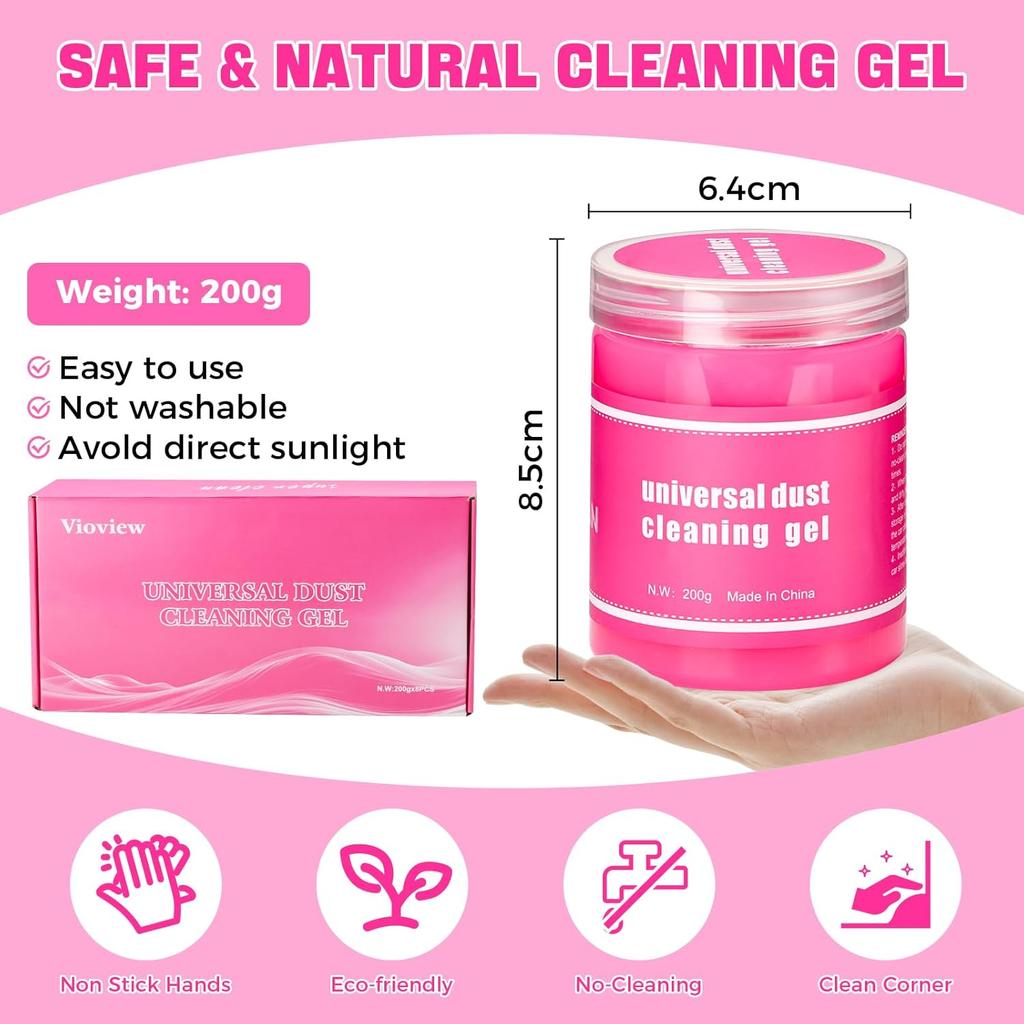 Набор из 2 гелей для чистки автомобиля, Розовая глина для чистки автомобиля, Универсальные инструменты для детализации автомобиля, Автомобильная слизь для воздуховодов, приборной панели и клавиатуры, Автоаксессуары для