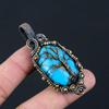 Древо жизни иранский бирюзовый драгоценный камень из чистой медной проволоки, завернутый в подвеску ручной работы, ювелирные изделия