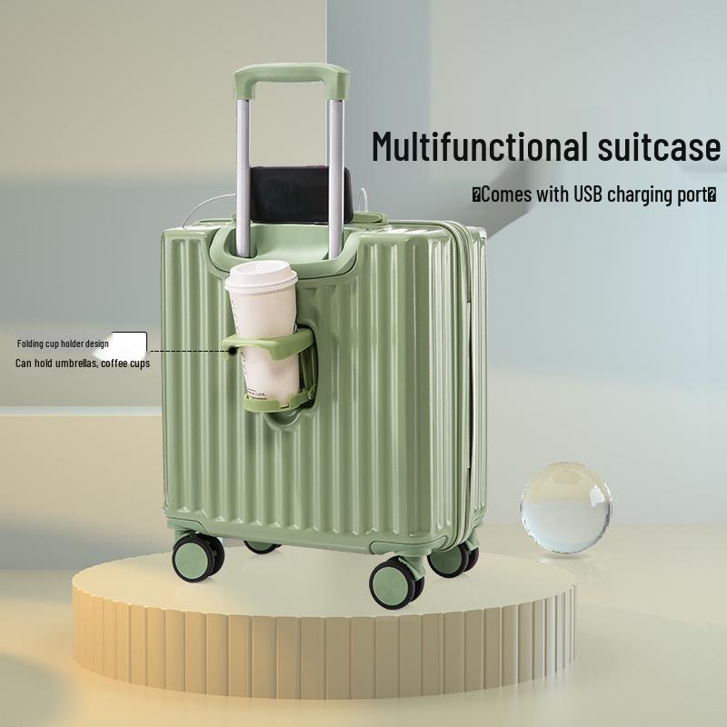 18-inch Lightweight Carry-on Trolley Suitcase with Zipper Lock for Men, Women, and Students