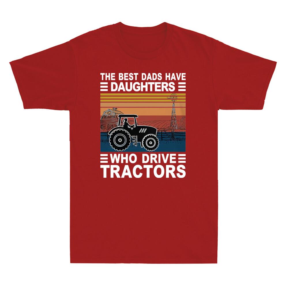 The Best Dads Have Daughters Who Drive Tractors Vintage Unisex's T-Shirt Black Tee