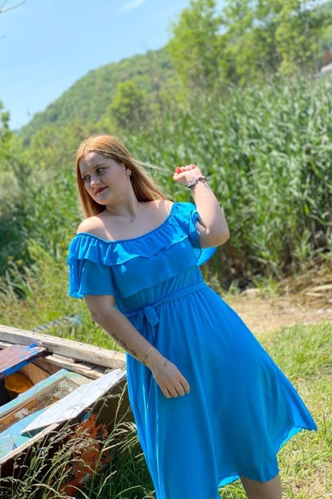 Женское платье большого размера из шифона с воротником Carmen