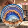Круглая Зеленая Агатовая Настенная Картина Срез Черная Рамка D Плоский Металлический Знак для Украшения Сада, Офиса на Открытом Воздухе