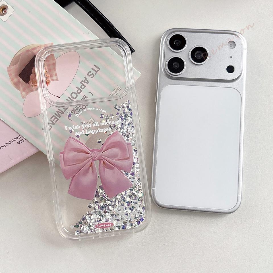 Новый милый чехол-бабочка для iPhone 17 13 14 1 16 Pro Max 14 1 Plus Конфетный Блестящий Блестки Ударопрочный Защитный Чехол