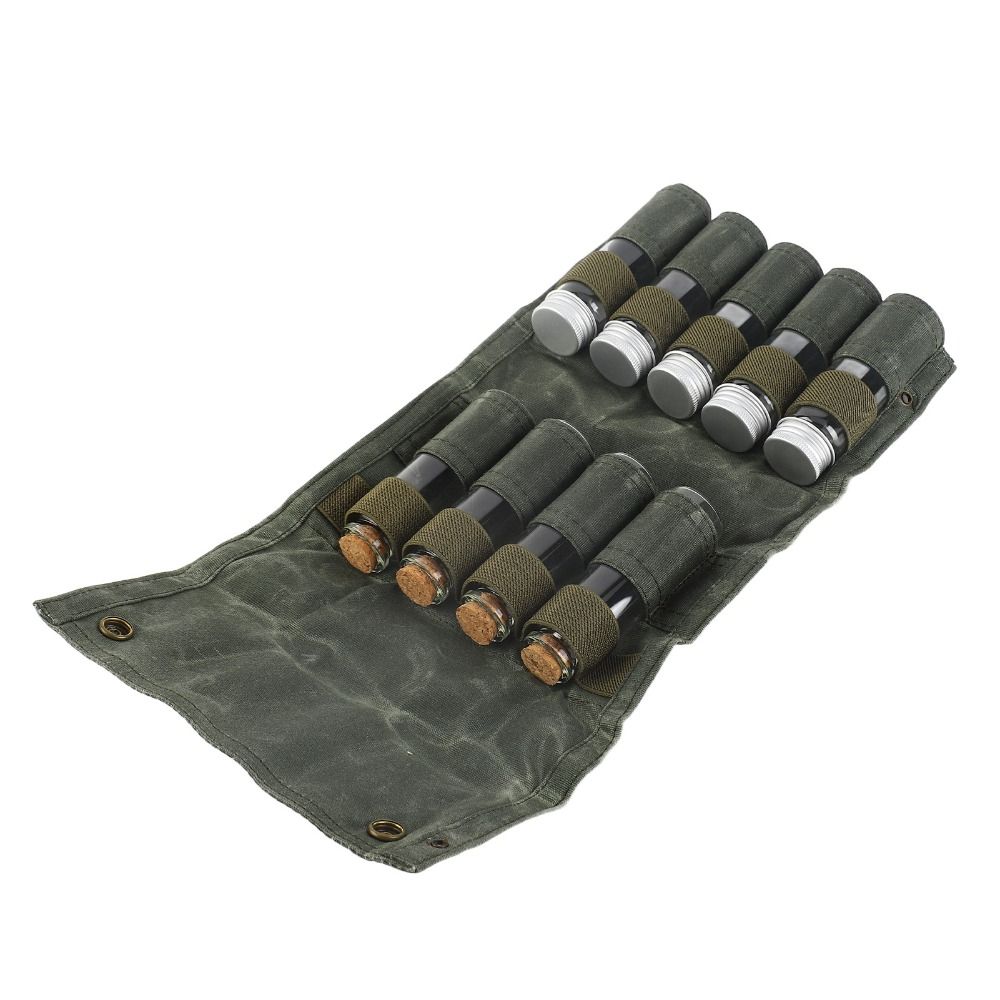 9 Pcs Multipurpose Portable Spice Bag Canvas Travel Spice Kit Spice Container Camping Cooking