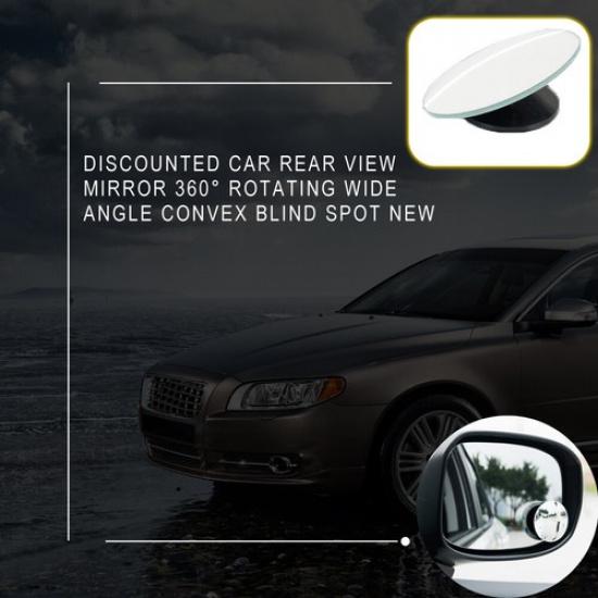 2Pcs Car Blind Spot Mirror Adjustable Round Glass Convex Rearview Side Mirrors