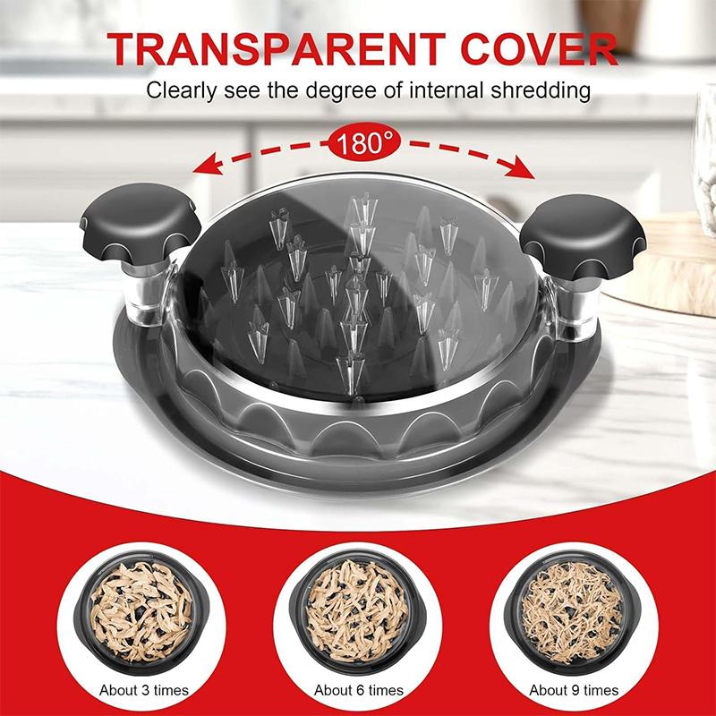 Измельчитель курицы 10,8" Видимый инструмент для измельчения куриной грудки Поворотный Большой Измельчитель куриного мяса Говядины Машина JT384