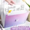 Gradient Color 13 Layer Folder Large Capacity Student Test Paper Storage Bag  Office