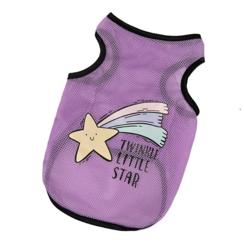 Summer Cartoon Breathable Soft Polyester Fibre Dog Clothes Puppy Vest Cat T-shirt Cat Costume