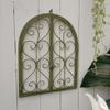 Романтический металлический настенный декор Винтажная рама фальш-окна Искусство с арочным дизайном для украшения спальни, двора
