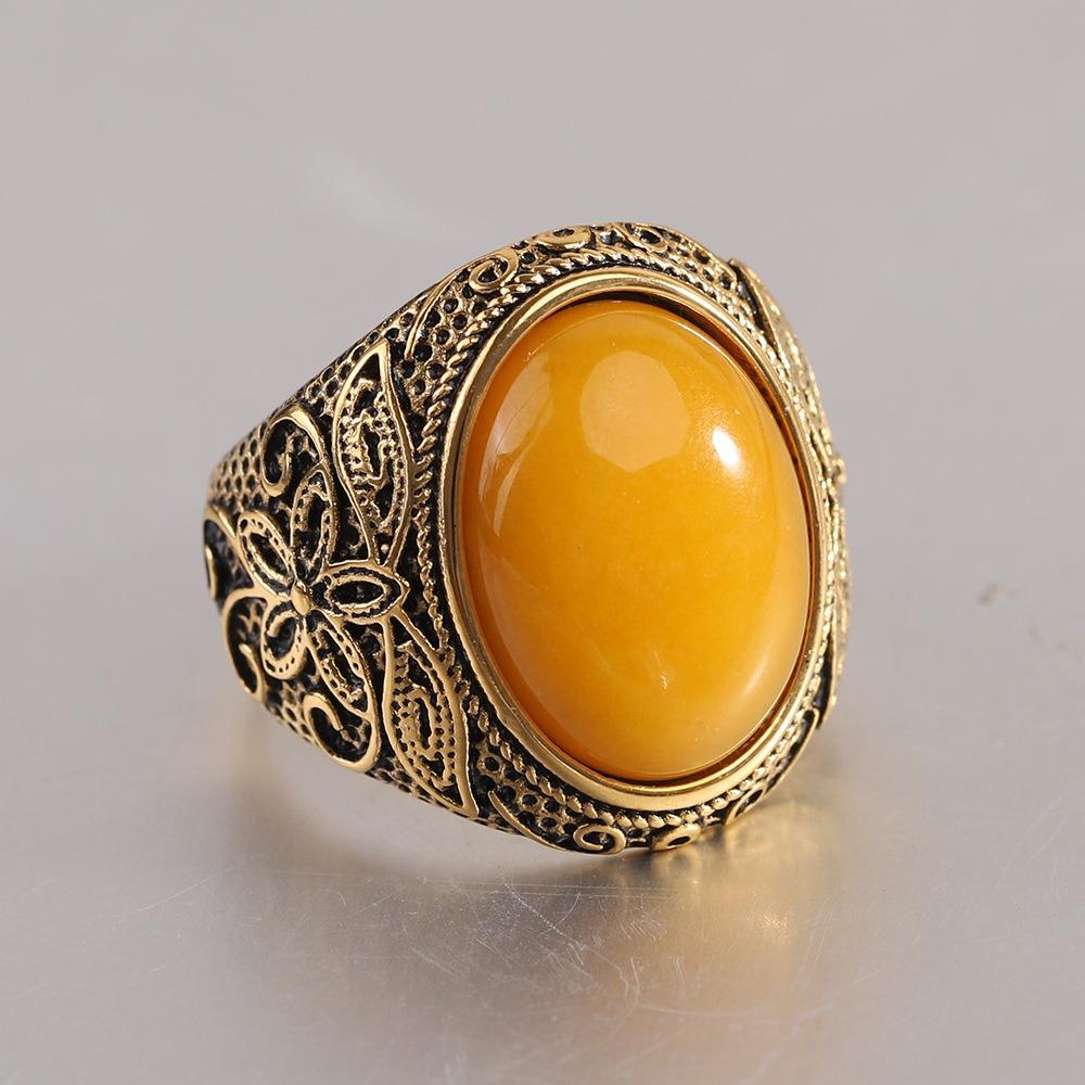 Мужское литое кольцо из нержавеющей стали 22 мм ручной работы, античный дизайн с натуральным камнем, модный аксессуар