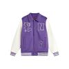 Contrast Color Letter Print Polo Sports Cotton Jacket Men Jackets Ultraviolet AJMU007-6