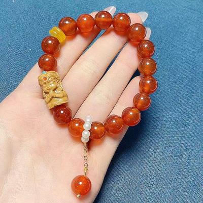 Браслет из красного агата Жакылам - Оригинальный дизайн DIY в китайском стиле