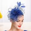 Головные уборы для вечеринок Шикарный металлический зажим для головы Головной убор Чародейская шляпа Сетка Цветочный декор из перьев Головные уборы для вечеринок Ретро Шапка-волшебник Модные аксессуары