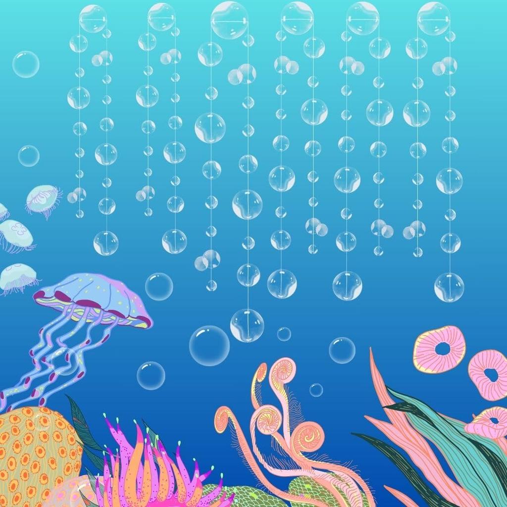 6 Белых гирлянд из пузырей, ПВХ украшения на день рождения русалки, 3D гирлянда с вырезами в виде пузырей для украшения вечеринки в стиле «Подводный мир», Детский день рождения