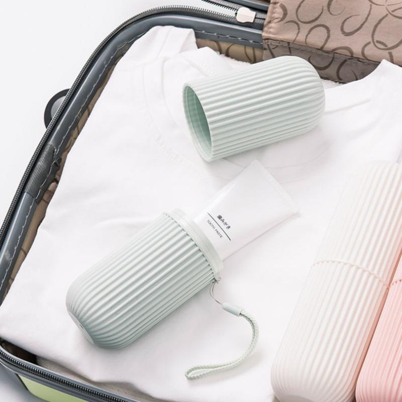 Портативный многоразовый набор для чистки зубов для ванной комнаты, набор для мытья зубов, чашка для полоскания рта, чехол для зубной щетки, коробка для хранения зубной пасты, вертикальные полосы