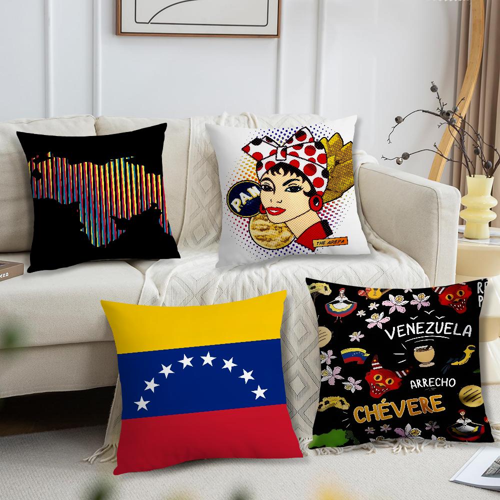 Aesthetic Art Venezuela Cushion Cover Soft Comfortable Pillow Case for Sofa Living Room Home Office Decor Protective Covers