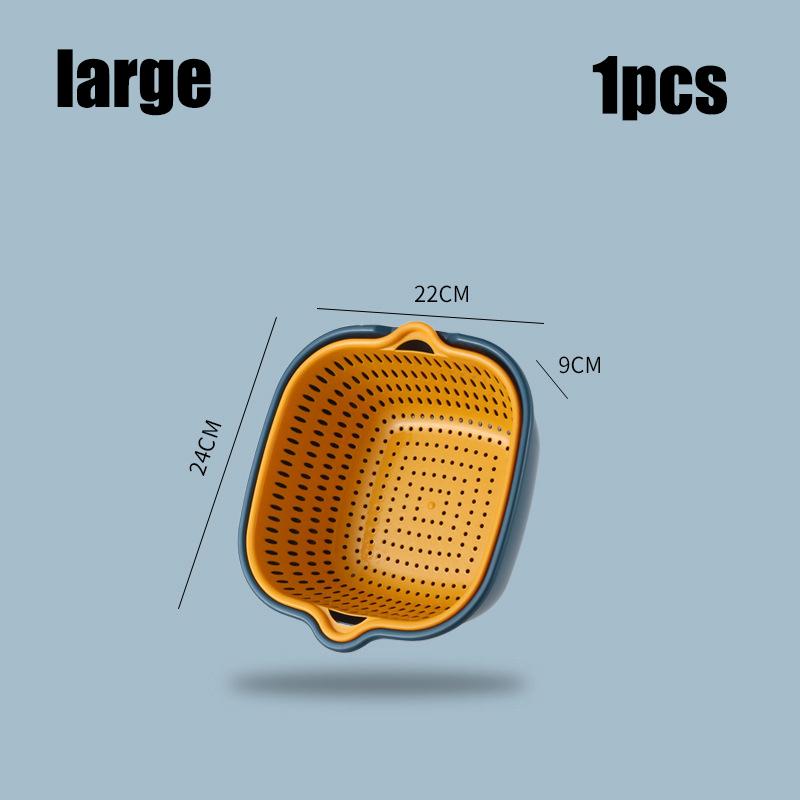 Многофункциональная корзина для мытья посуды для фруктов и овощей, двухслойная дренажная корзина, пластиковая полая дренажная корзина