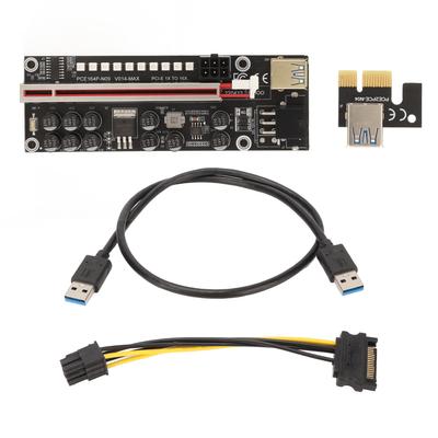 Адаптер-райзер PCIE с питанием 6-pin Совместимый 1X 4X 8X 16X Интерфейс PCIE Plug and Play USB