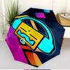 Geometry Dash Print Automatic Open Close Umbrella, Portable Foldable Umbrella, for Outdoor Commute Camping Trip, Ideal Birthday Gift