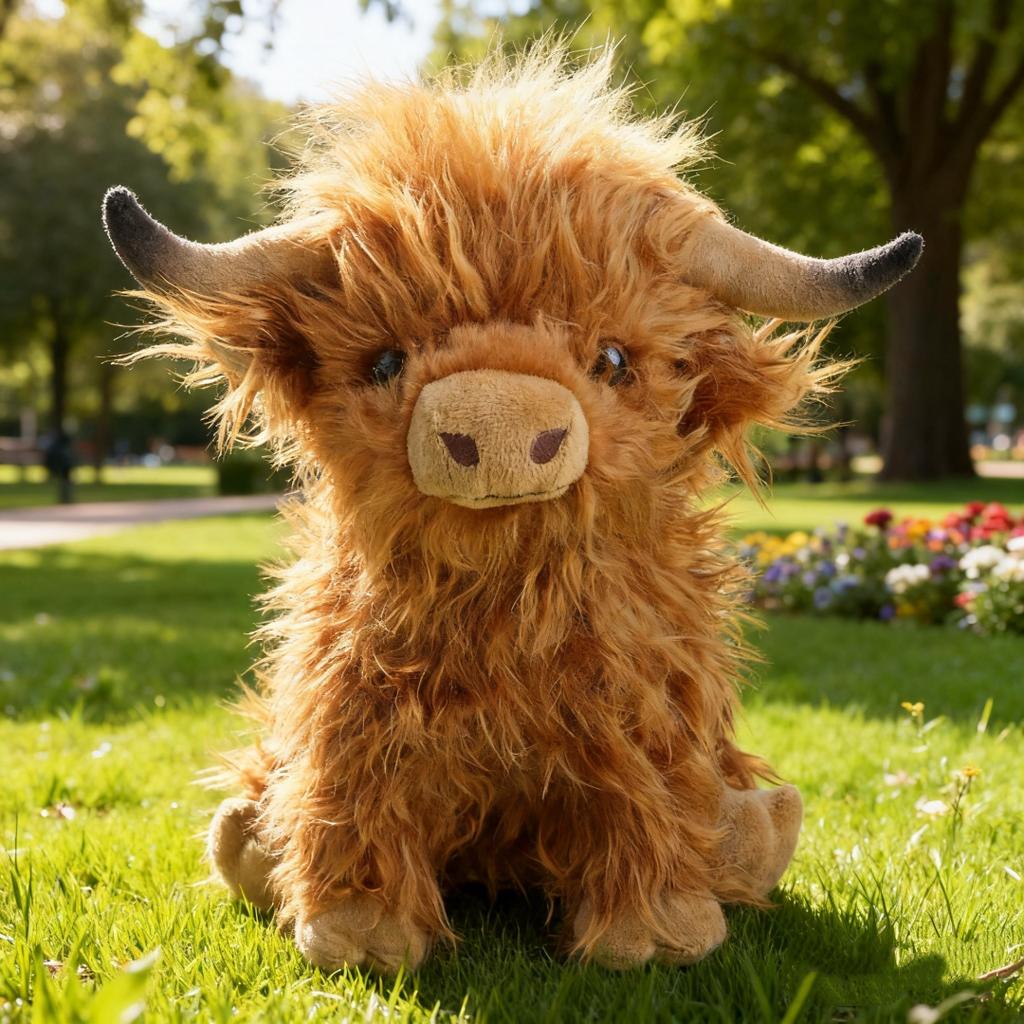 Fluffy Highland Cow Plush Toy Long Hair Scottish Stuffed Animals Kawaii Farm Animal Plushie Soft Squishy Gift For Kids Farm Deco