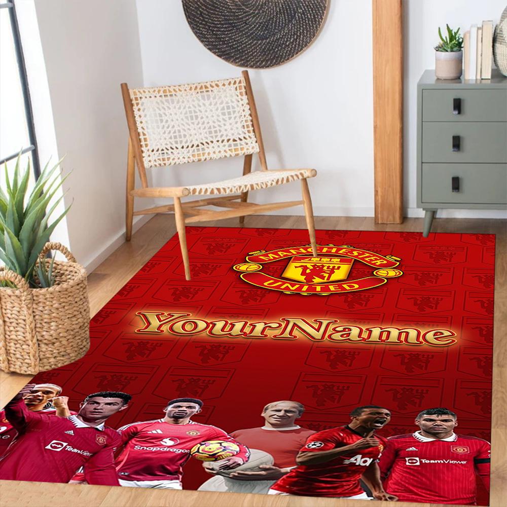 Manchester Customize Your Name Floor Rug Office Rug Design for Decorate room Entryway Dormitory Bedrooms Anti-slip Rug Anime Office Decor
