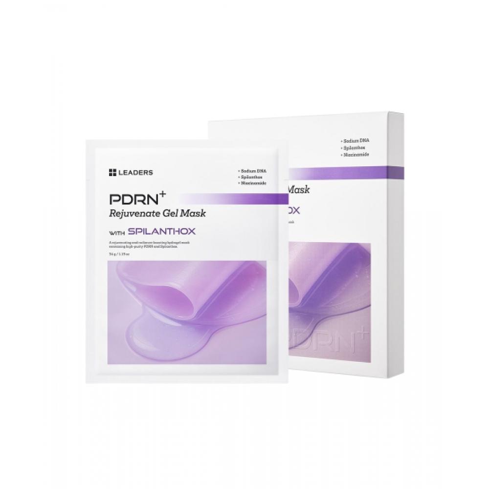 Leaders Cosmetics [5 Листов] Leaders Pdrn+ Омолаживающая Гелевая Маска для Сужения Пор и Сияния