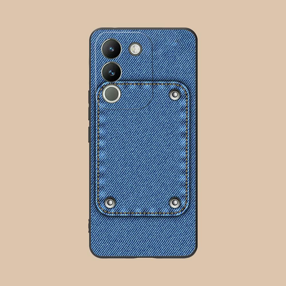 Джинсовая Текстура Чехол для Мобильного Телефона для VIVO V60 V50 V40 V30 V29 V27 V25 V23 Pro Lite 5G Цветной Чехол с Печатью Роскошный Чехол Красивый
