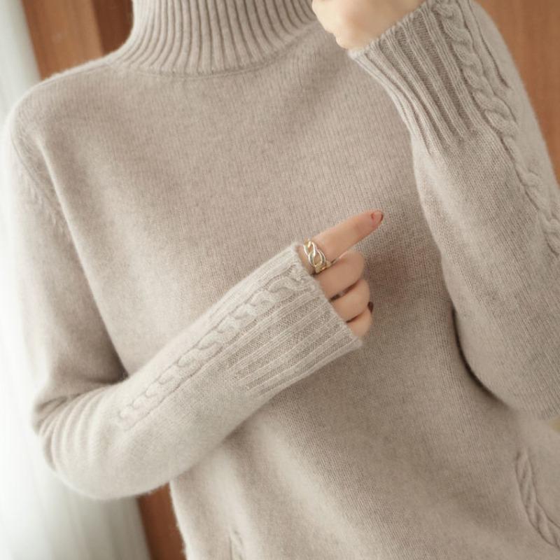 Осень и зима Новый полувысокий воротник трикотажный базовый свитер женские топы модный толстый длинный рукав облегающий пуловер женские свитера элегантный джемпер 25279