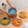 Dumpling Plate with Dipping Compartments - Durable Wheat Plastic, Creative Restaurant Style Fruit and Storage Plate.
