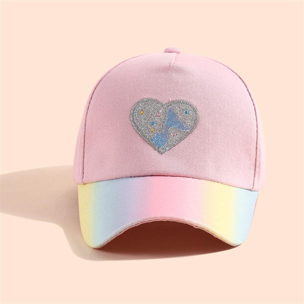Love Heart Embroidery Baby Sun Hat Discoloration Snapback Hat Child Visor Hats Kids Children