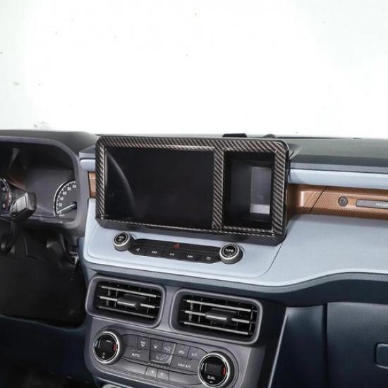 For -2024 Ford Maverick ABS Carbon Center Navigation Screen Frame Cover Trim