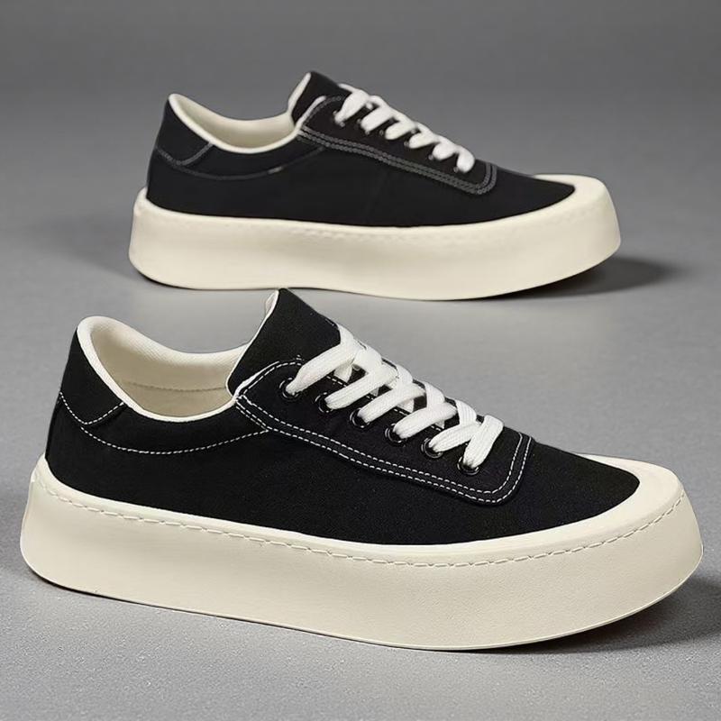Italian Men'S Shigh-Grade Casual Walking Shoes Fashion Flat Designer Comfy Canvas Board Shoes New Thick Bottom Outdoor Shoes