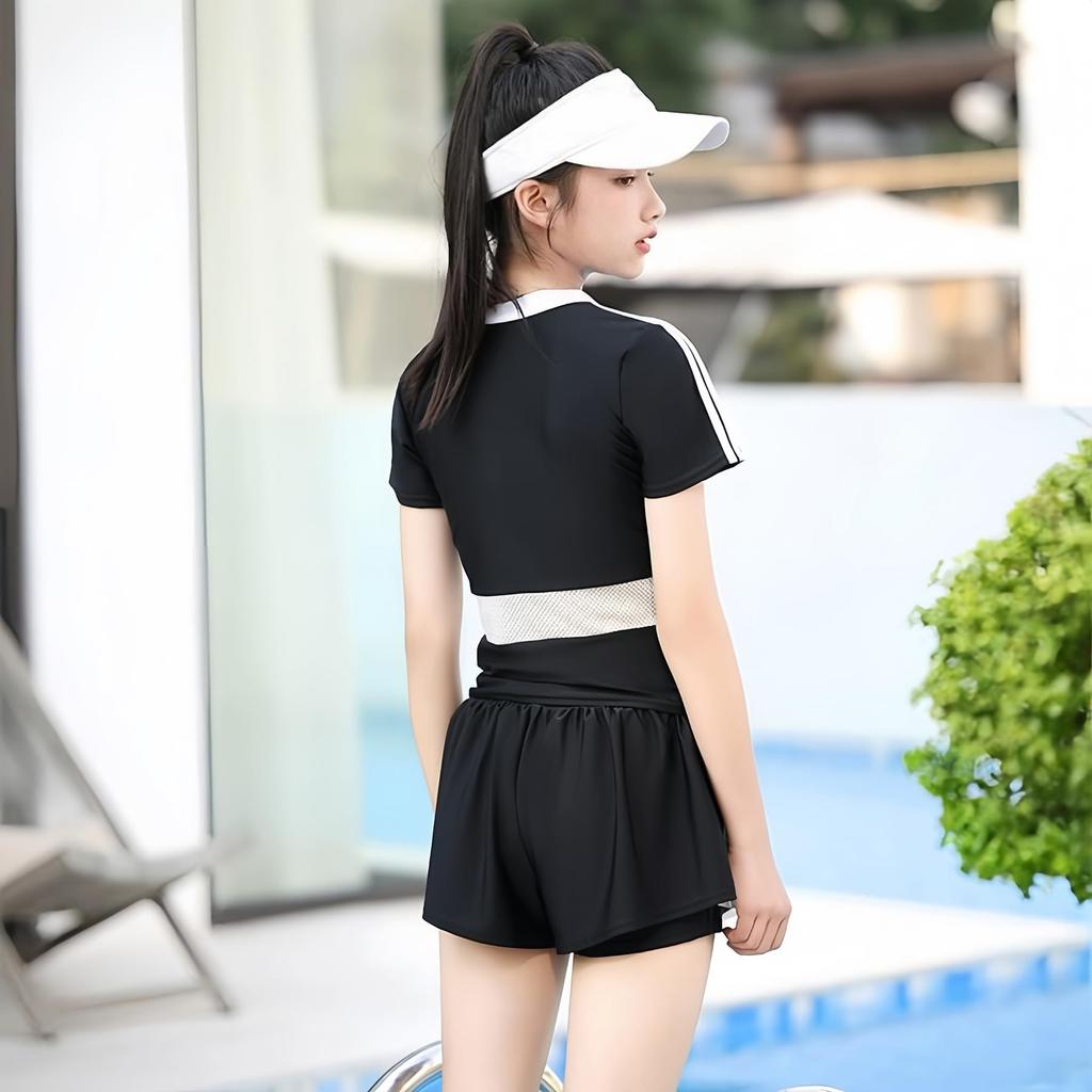 Lalapala Спортивный милый танкини купальник с шортами с подкладкой Солнечный Спортивный для студентов и тренировок Женский купальник из 2 частей, Подчеркивающий фигуру, Купальник,