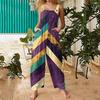 Womens Casual Overalls Jumpsuits Adjustable Straps Sleeveless Carnival Print Comfy Rompers With Pocket