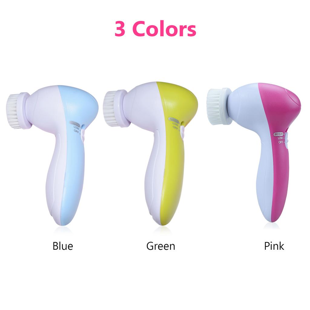 Электрическая щетка для лица 5 в 1, щетка для очищения лица, устройство для мытья лица, портативный очиститель для лица