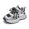 2026Early spring non-slip dad shoes for boys and girls, versatile running shoes for young, middle, and older children, low-top striped double-mesh