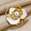 Vintage French Camellia Rose Brooch - Luxury Floral Pin for Women