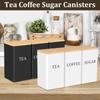 3Pcs Coffee Bean Organizer Kitchen Tea Coffee Sugar Canisters Set With Lid Metal Food Storage Cans For Kitchen Storage Supplies