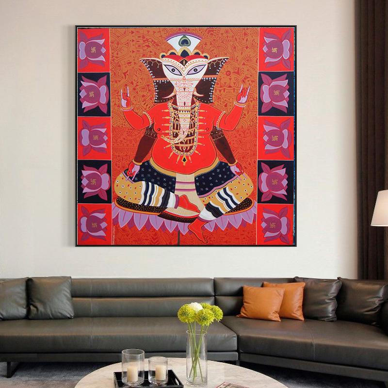 Абстрактная настенная живопись Будды Шакьямуни, религиозный буддизм, холст, живопись, индуистские художественные постеры и принты для гостиной, домашний декор