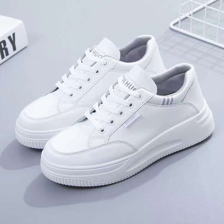 Маленькие белые туфли женские весна-осень 2024 года новые туфли на толстой подошве ins tide туфли в стиле колледж мягкая подошва универсальные повседневные туфли