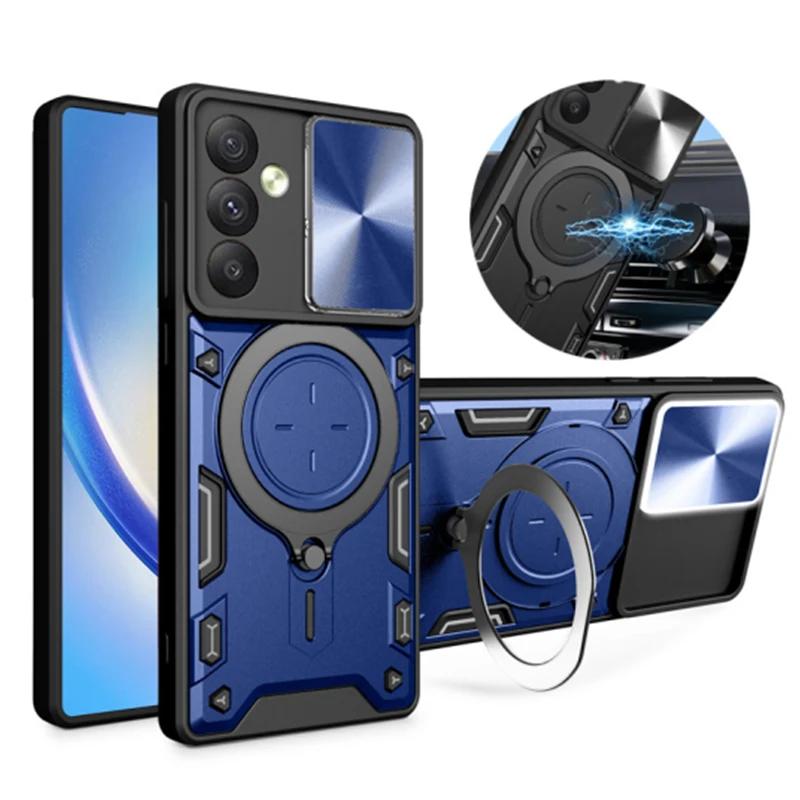 Чехол для Samsung Galaxy A14 A24 A34 A54 5G, защитные чехлы для камеры Samsung A 14 24 34 54, чехол-держатель с магнитным кольцом