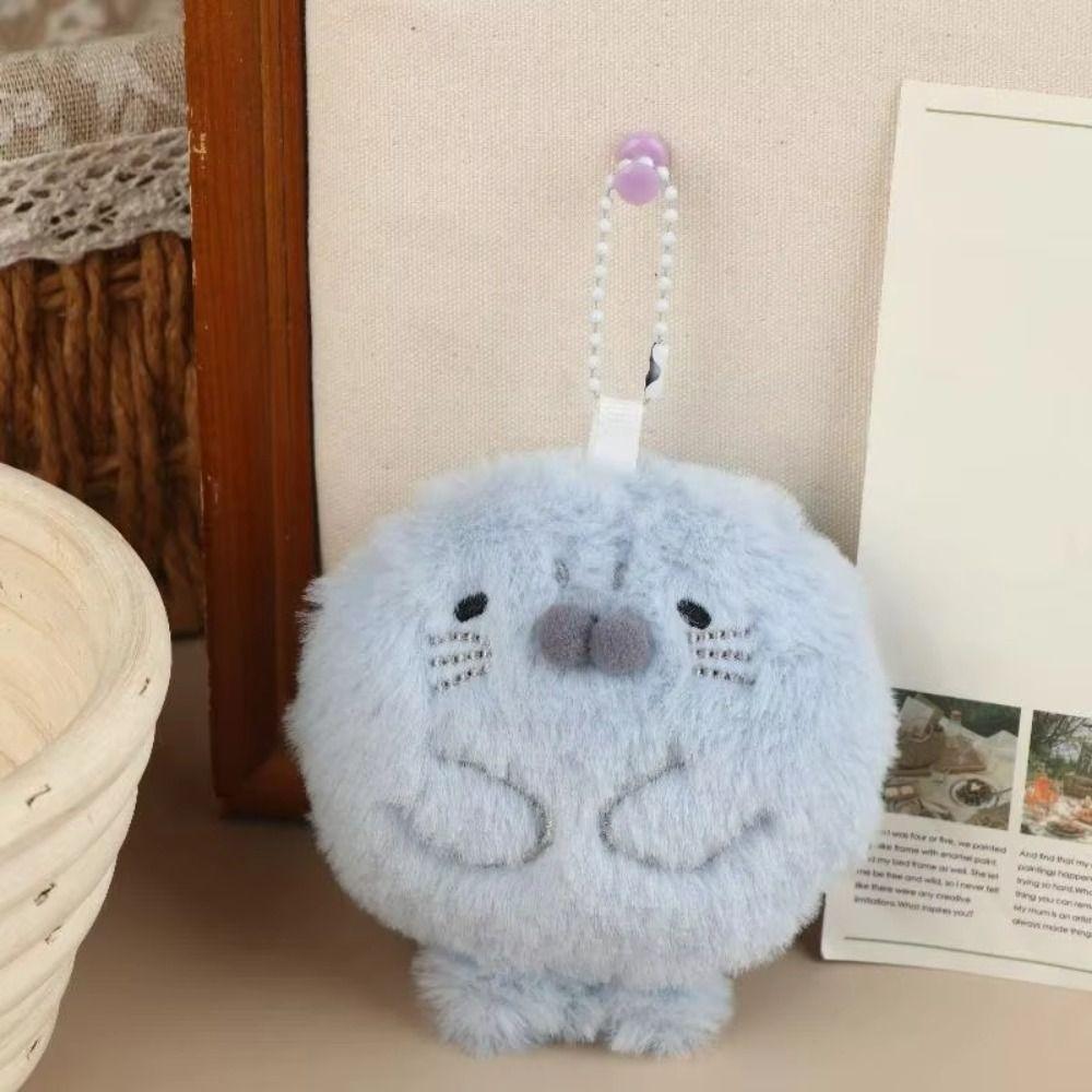 Fluffy Soft Seal Plush Keychain Bag Charms Seal Plush Key Ring Seal Doll Pendant Women Girls