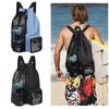 Sports Gym Drawstring Backpack Large Capacity Great Load Bearing Mesh Swim Bag with Wet Pocket Swimming Travel Beach Backpack