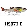 13cm Multi-Section Fish Lure, 22g, 8-Segment Hard Bait for Sea Fishing, Model HS072