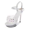 Woman Transparent Super High Heel Summer Female Waterproof Water Drill Sexy Fairy Stiletto Sandals 15cm Heel 5cm Platfrom LFD