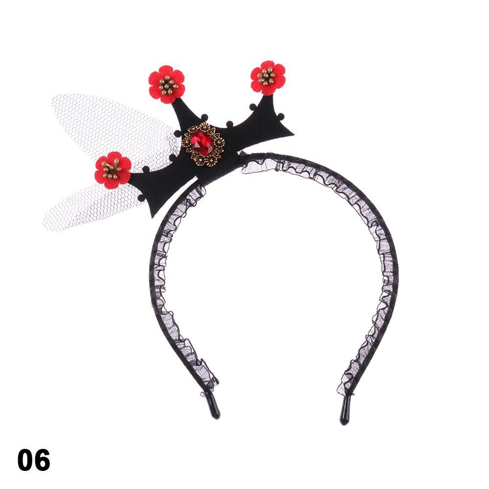 Головной убор для вечеринки Повязка на голову на Хэллоуин Маска-паук Повязка на голову Рог дьявола Обруч для волос Кружевная вуаль Верхушка