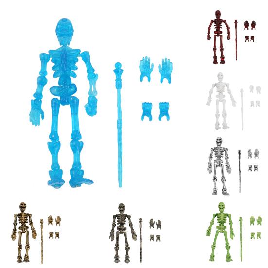 3D-печатная фигурка скелета, подвижная, с несколькими суставами, коллекционная игрушка, настольное украшение для детей, художников, коллекционеров