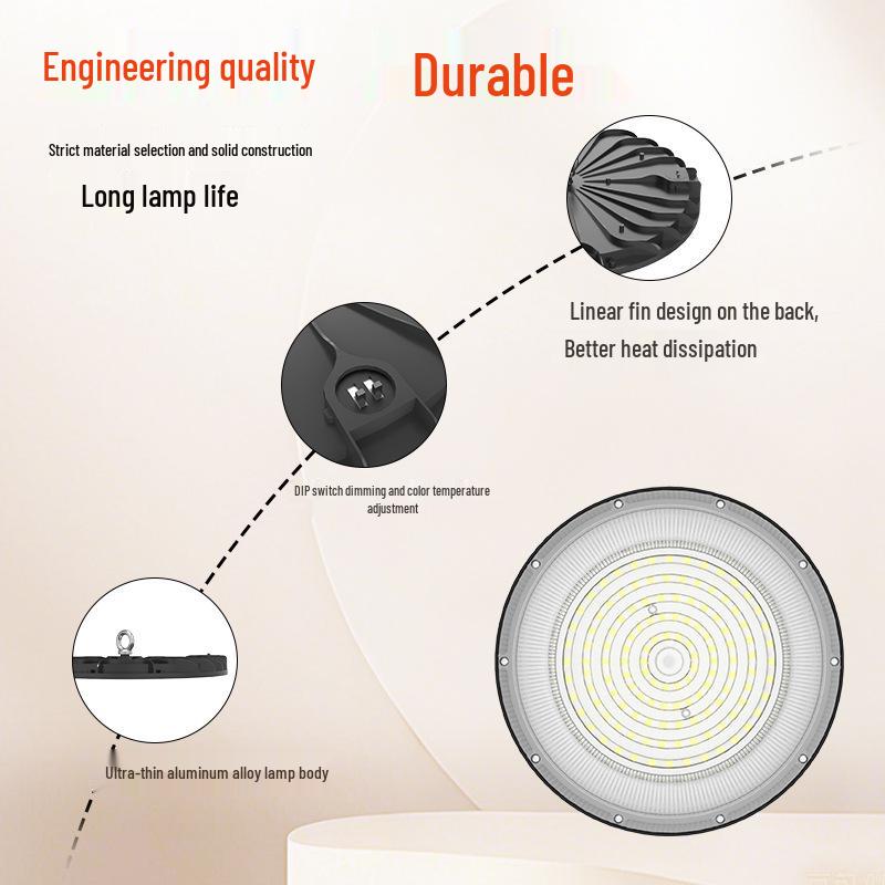 LED High Bay Light with Super Brightness and Enhanced Heat Dissipation for Workshops, Warehouses, and Stadiums