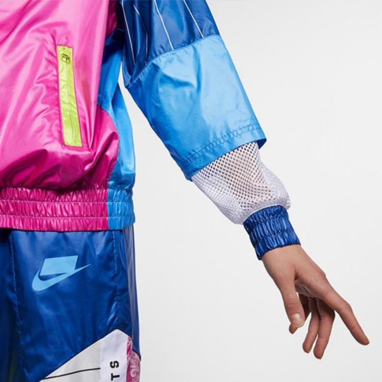 (WMNS) Женская тканая куртка Nike Sportswear Colorblock Белый/Розовый/Синий AR3026-412