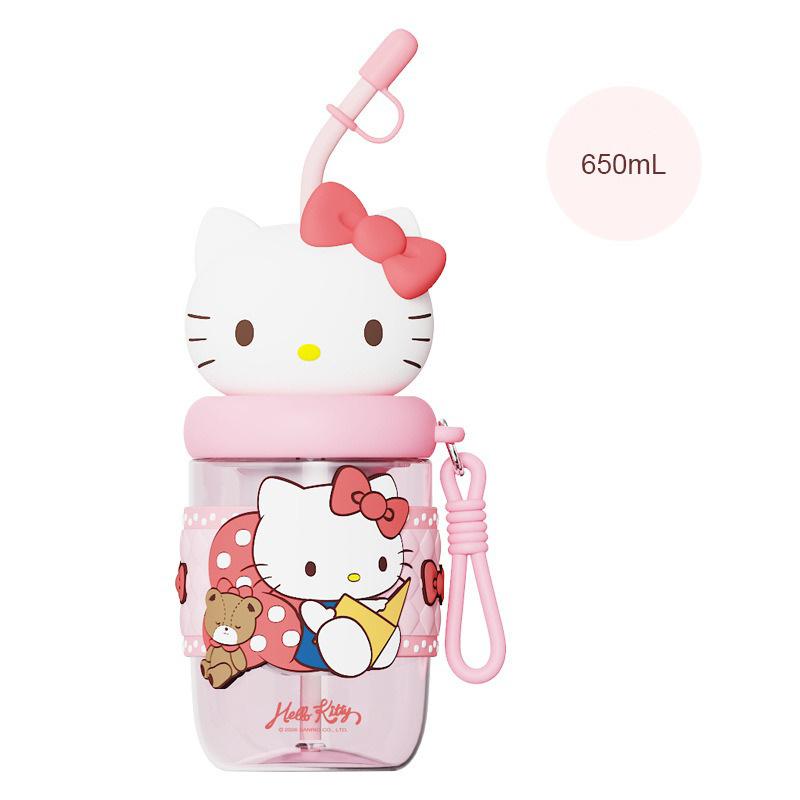 X&W Sanrio 650/1200 мл Стакан-термос Hello Kitty для льда Студенческая кружка с трубочкой и ситечком для чая Летние портативные спортивные бутылки для воды
